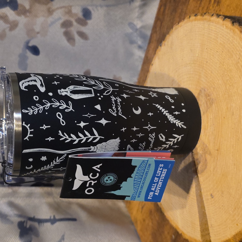 SOLD OUT!!  Orca Black and White  Travel Cup Tumbler 27oz - Picture 2 of 8
